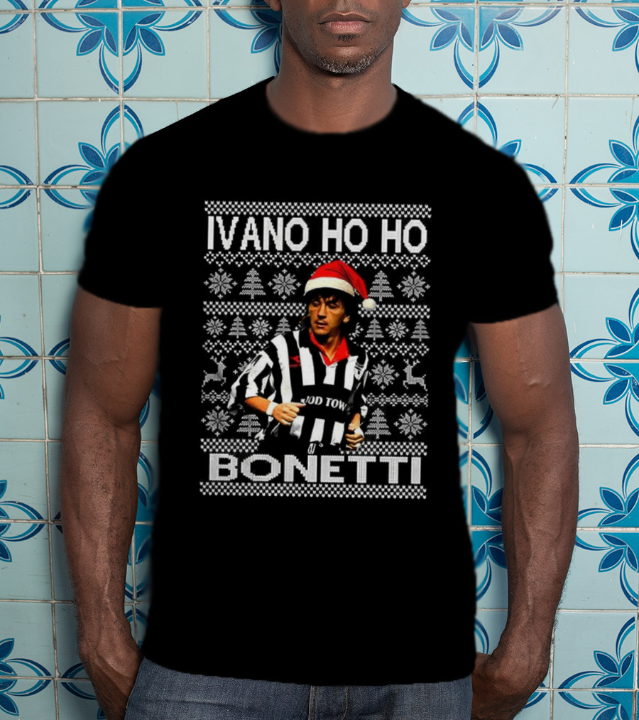 Ivano Ho Ho Bonetti Grimsby Town Santa Hat Ugly Christmas T-Shirt
