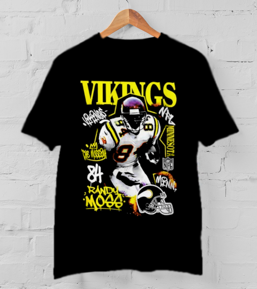Vikings Randy Moss 84 Star Player Minnesota Football Legend T-Shirt