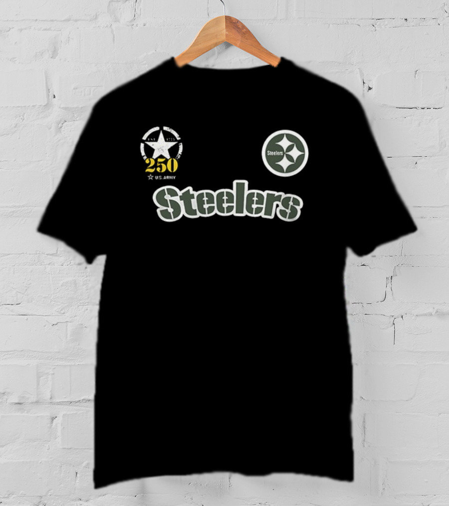 Pittsburgh Steelers US Army 250 Years Anniversary Star Emblem T-Shirt