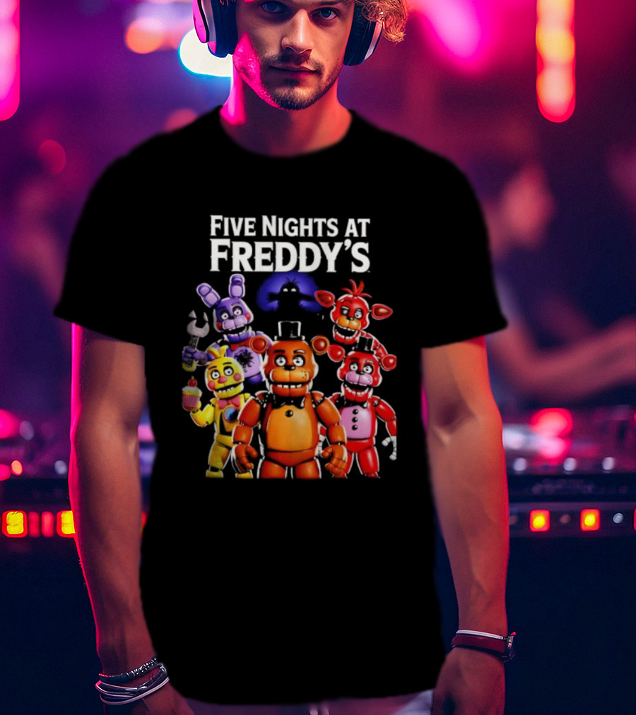 Five Nights At Freddy's Characters Collage Freddy Bonnie Chica Foxy T-Shirt