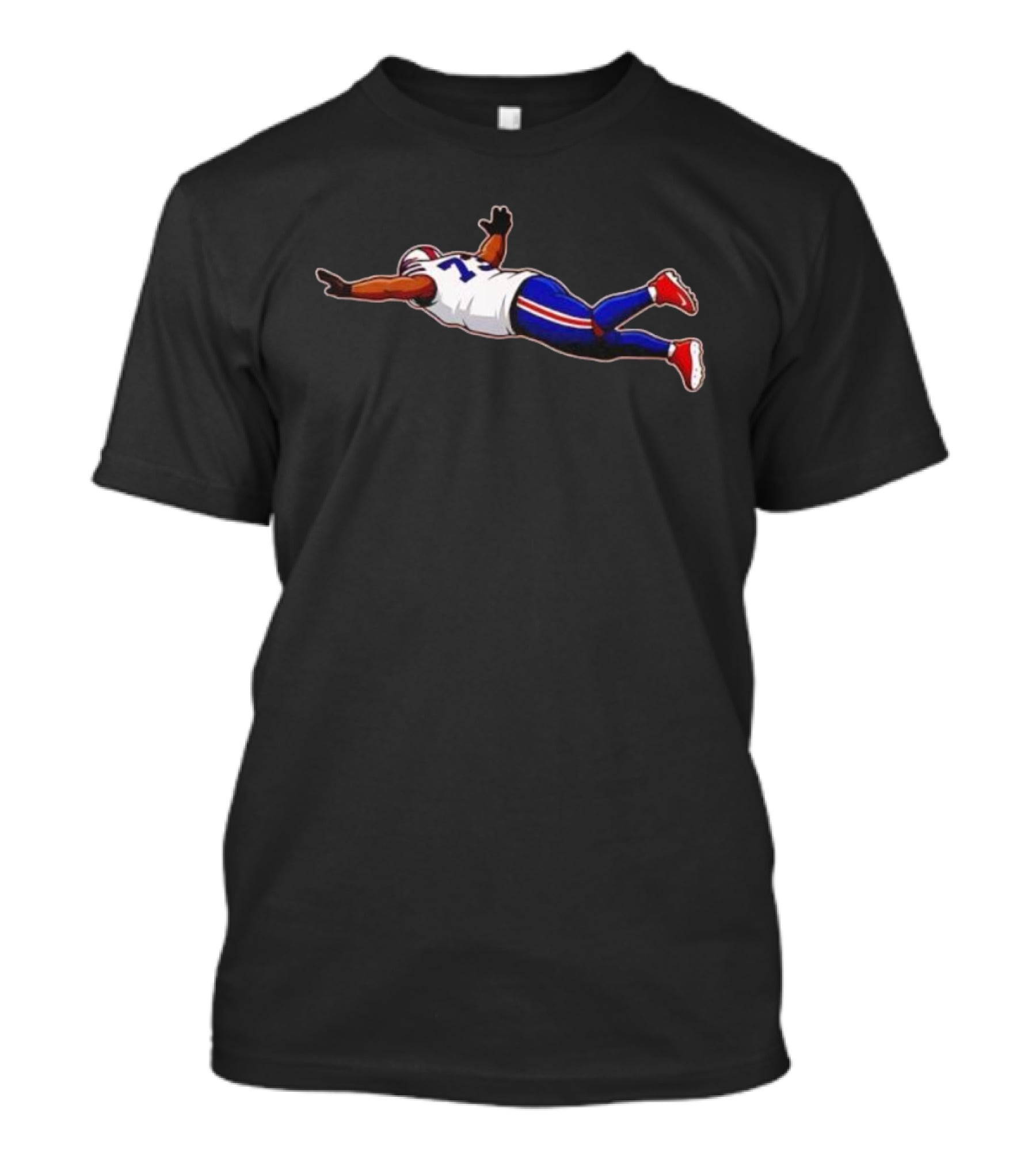 Super Josh Buffalo Bills Number 75 Football Player Flying Pose T-Shirt