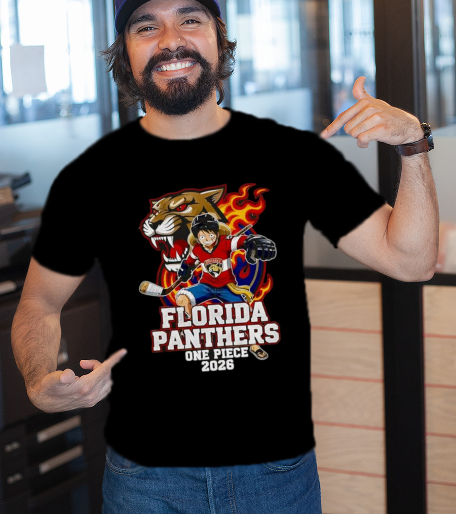 Florida Panthers One Piece Luffy Hockey 2026 Crossover T-Shirt