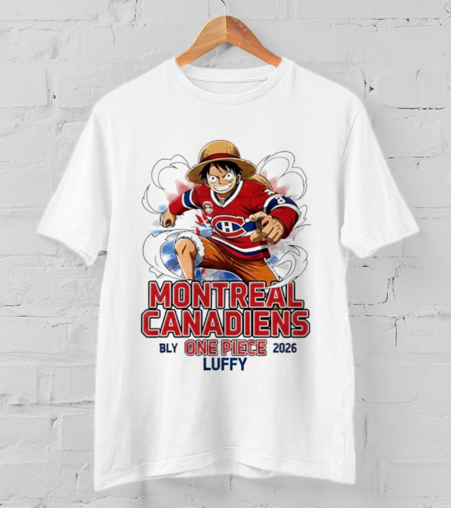 Montreal Canadiens One Piece 2026 Luffy T-Shirt