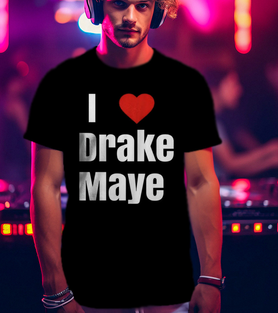 I Love Drake Maye Heart Football Lover New England Patriots T-Shirt