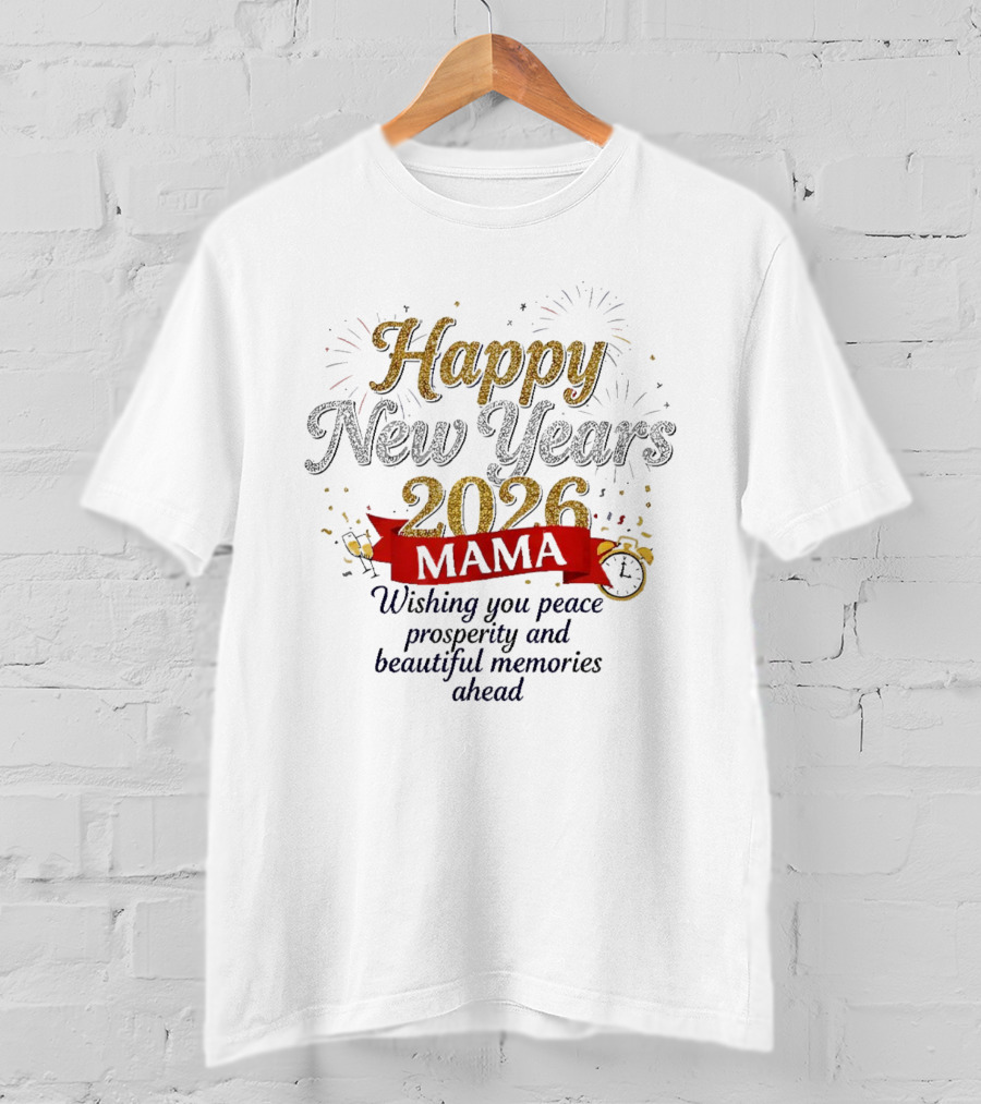 Happy New Years 2026 Mama Wishing You Peace Prosperity And Beautiful Memories Ahead T-Shirt