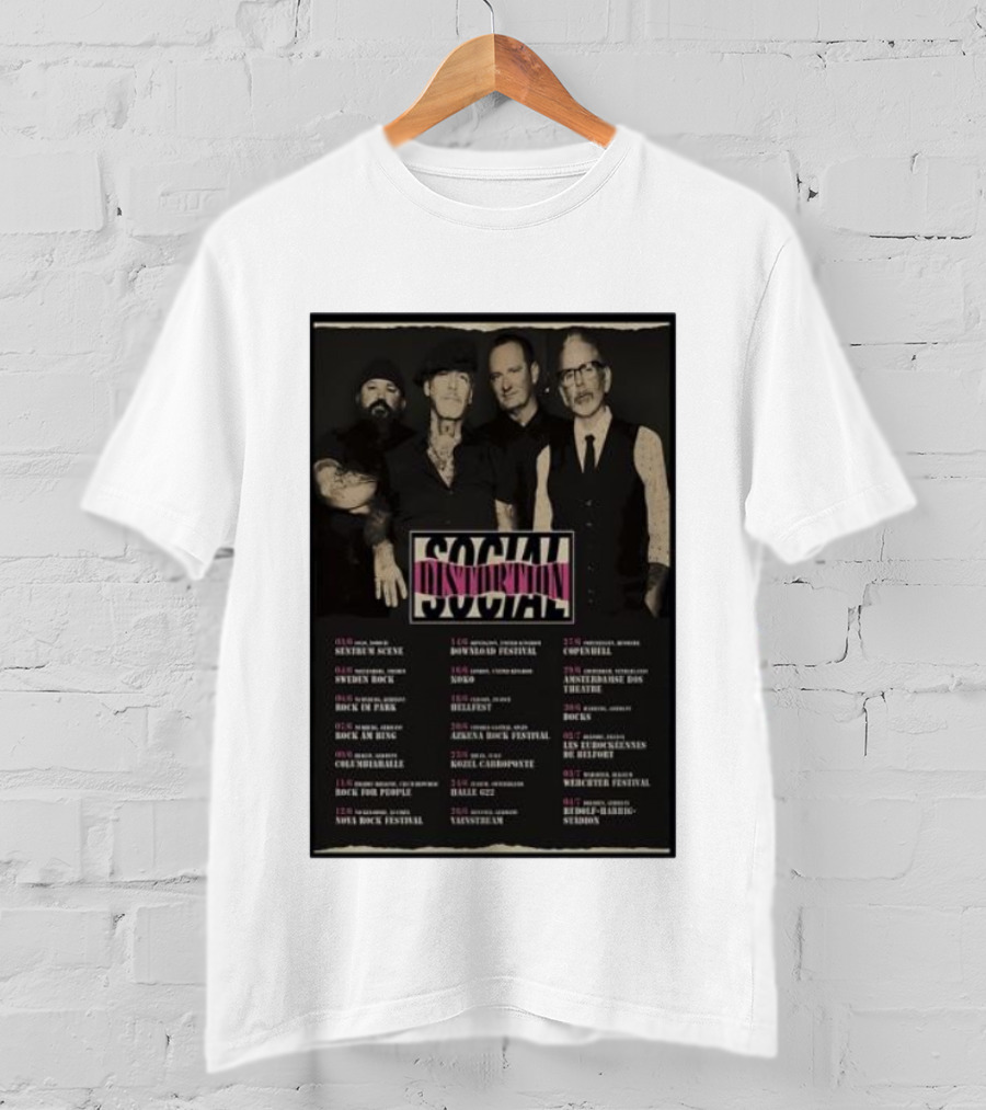 Social Distortion 2023 European Tour Dates Sentrum Scene Norway Graspop Festival Belgium Arena Rock Croatia 5 New Shows T-Shirt