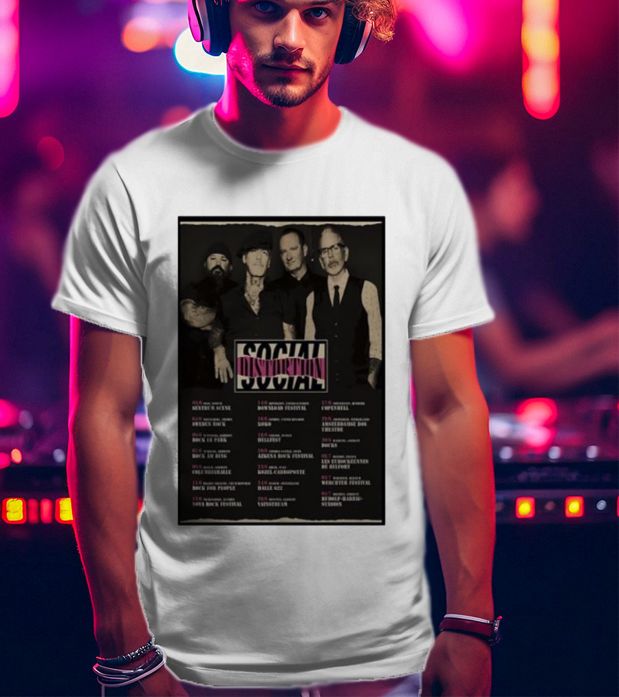 Social Distortion 2023 European Tour Dates Sentrum Scene Norway Graspop Festival Belgium Arena Rock Croatia 5 New Shows T-Shirt
