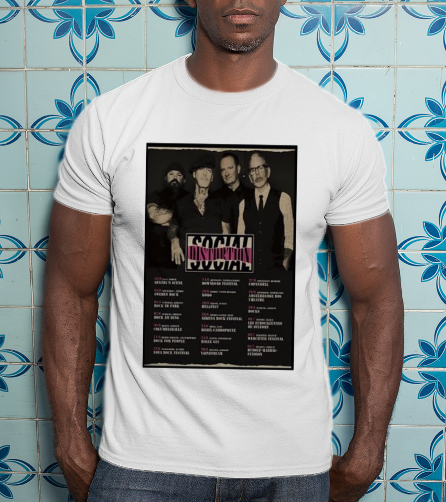 Social Distortion 2023 European Tour Dates Sentrum Scene Norway Graspop Festival Belgium Arena Rock Croatia 5 New Shows T-Shirt