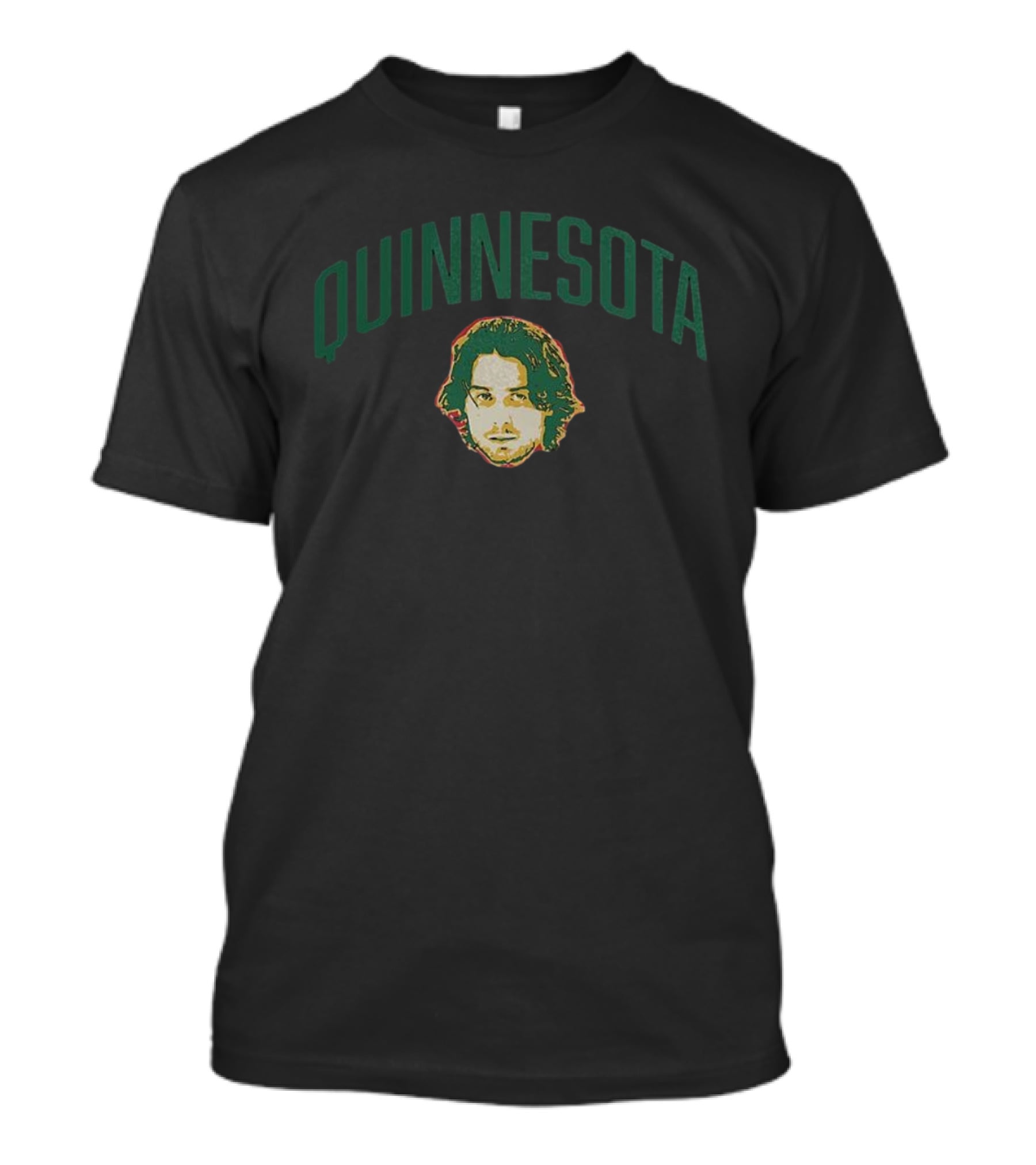 Quinnesota Curved Face NHL Tribute Minnesota Wild Quinn Hughes T-Shirt