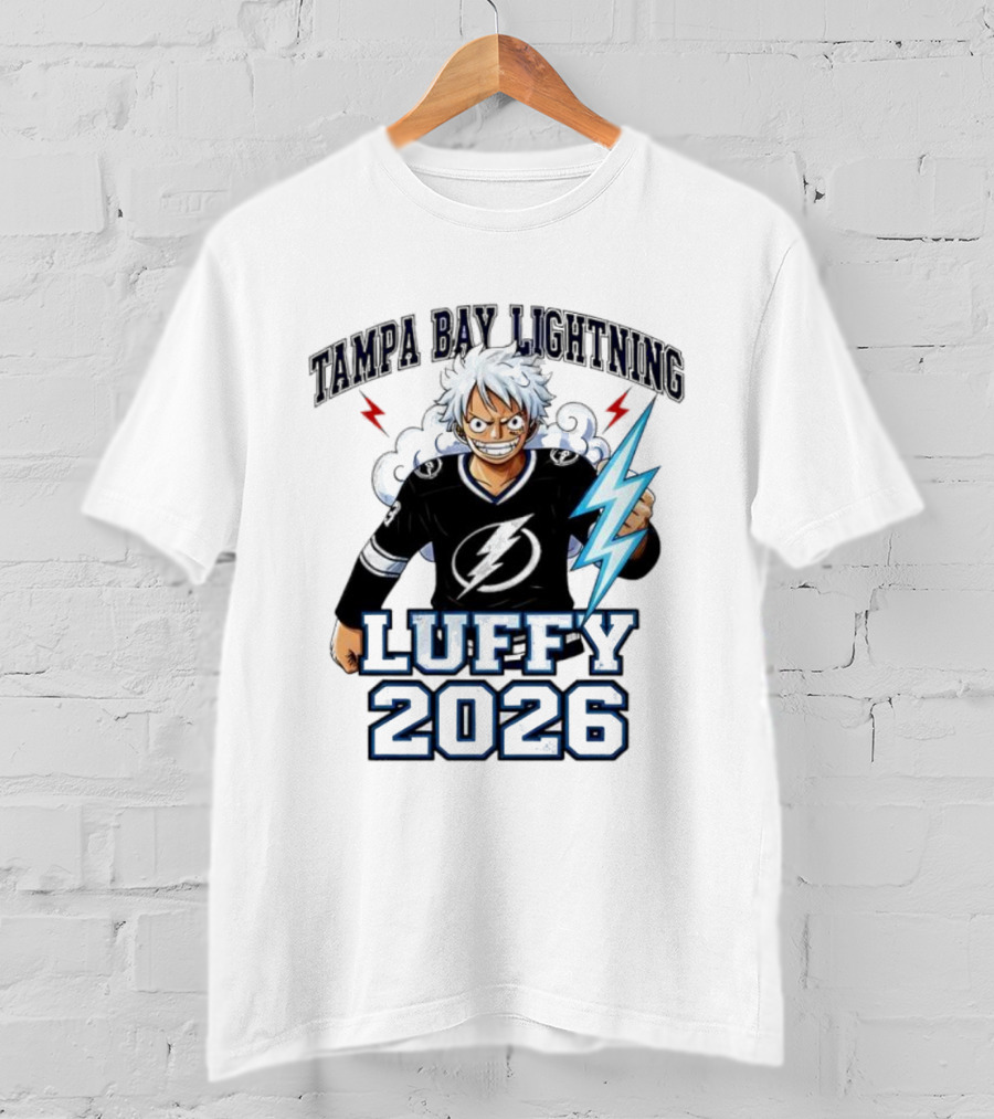 Tampa Bay Lightning Luffy 2026 One Piece Crossover T-Shirt