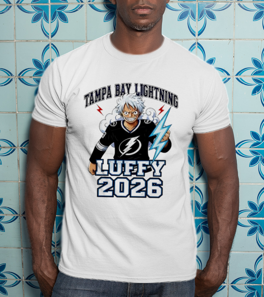 Tampa Bay Lightning Luffy 2026 One Piece Crossover T-Shirt