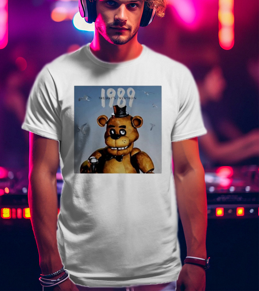 1989 Freddy's Version Bear With Microphone And Seagulls T-Shirt