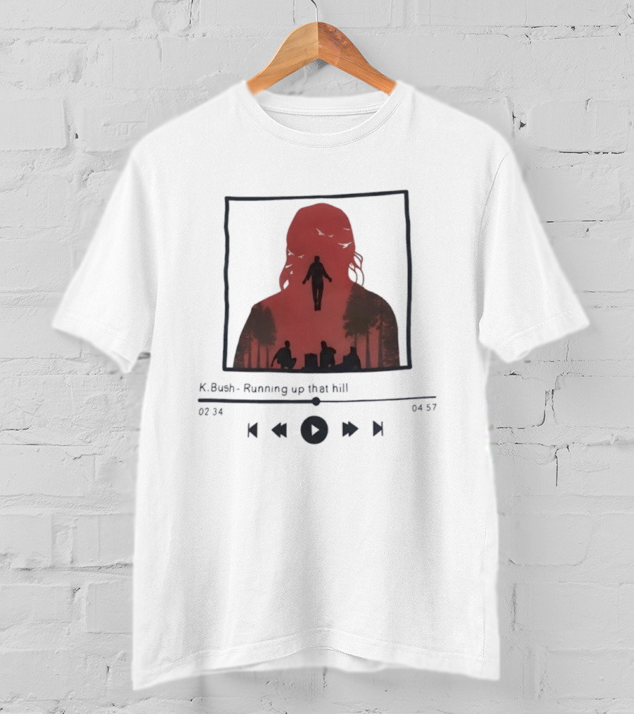 K Bush Running Up That Hill Red Silhouette Forest Scene T-Shirt
