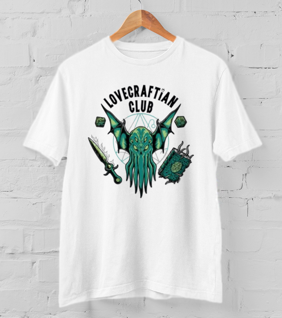 Lovecraftian Club Cthulhu Symbolism And Iconography In Hellfire Style T-Shirt