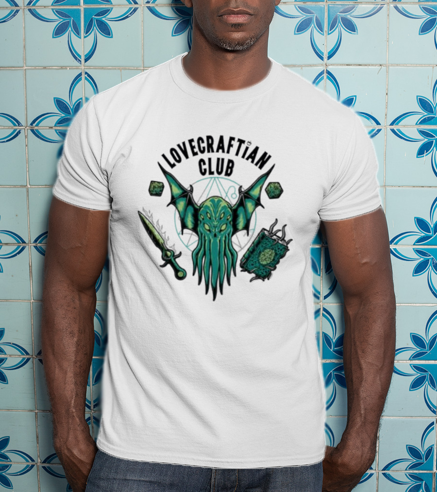 Lovecraftian Club Cthulhu Symbolism And Iconography In Hellfire Style T-Shirt