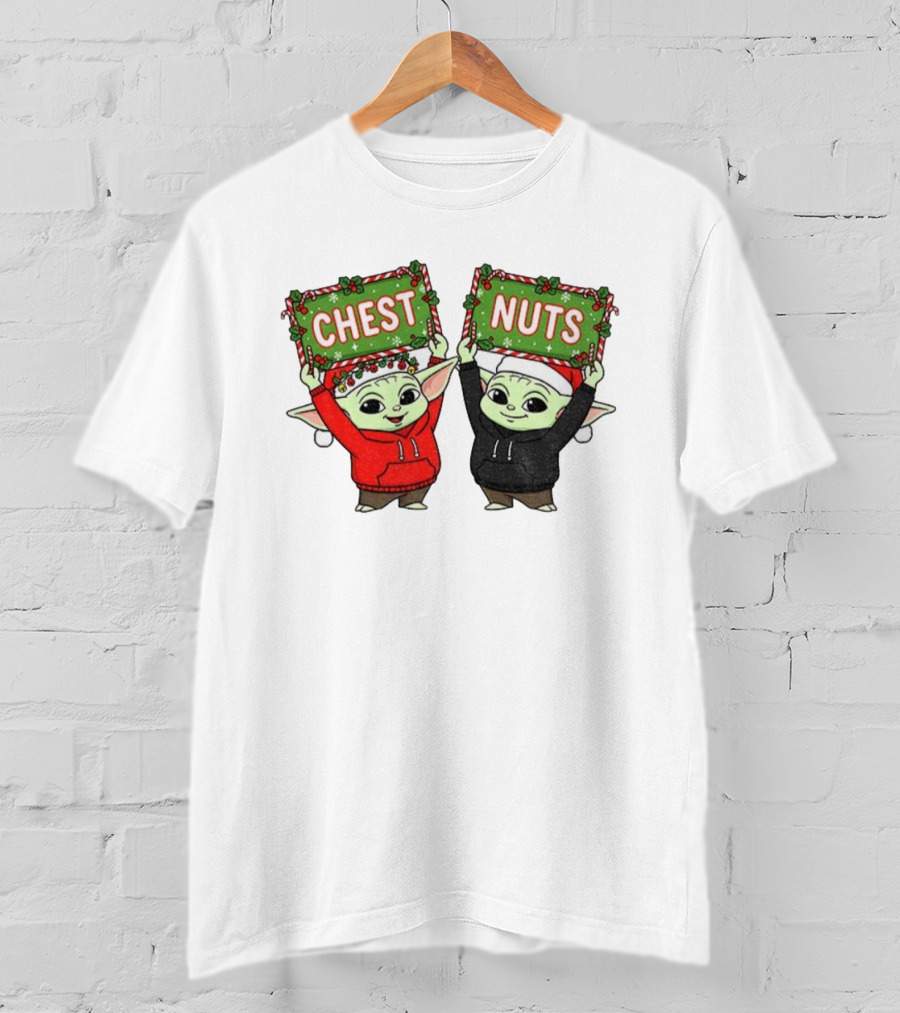 Baby Yoda Chest Nuts Christmas Holiday FDT T-Shirt