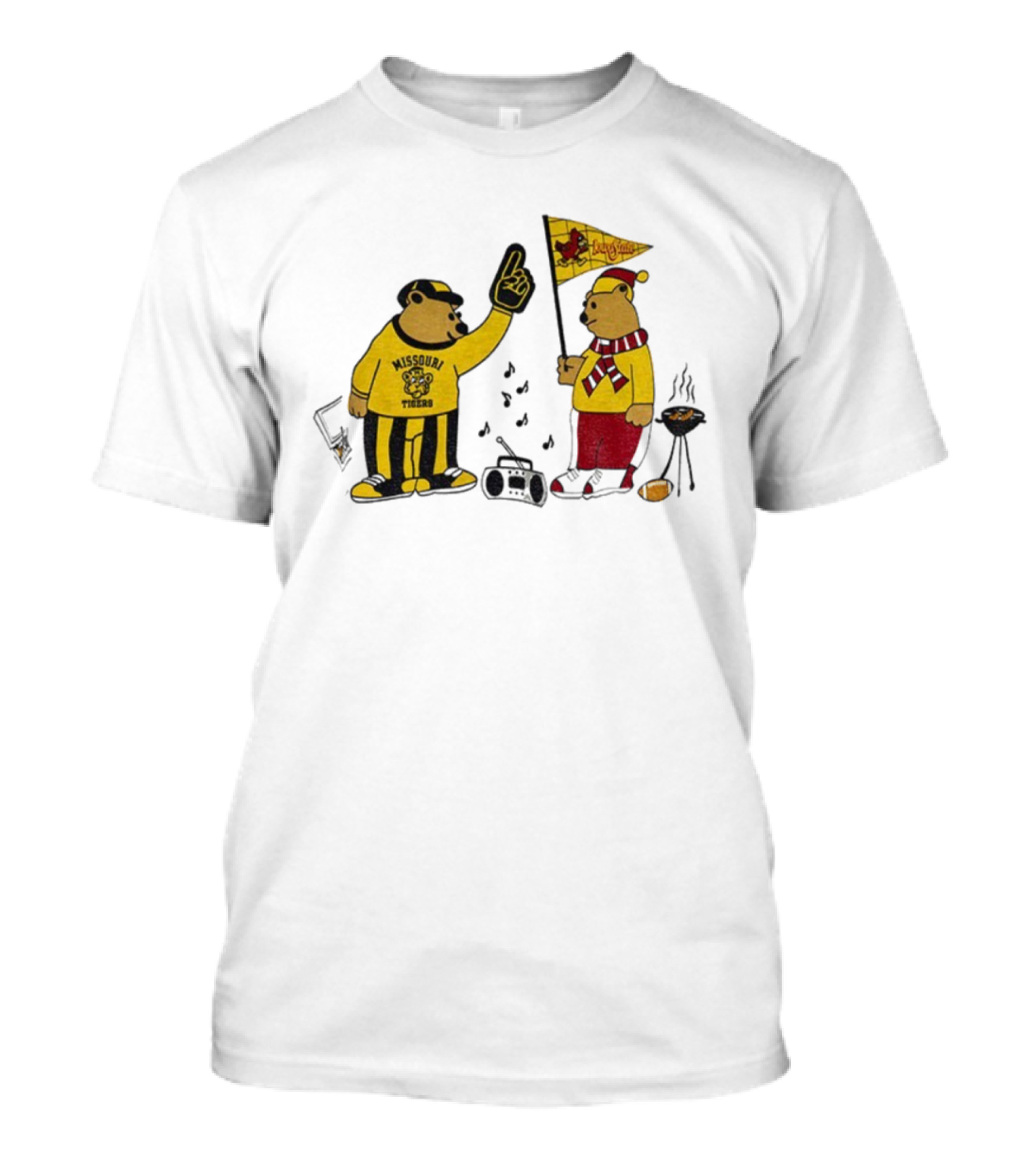 Missouri Tigers Vs Iowa State Cyclones Tailgating Bears Fan Matchup T-Shirt