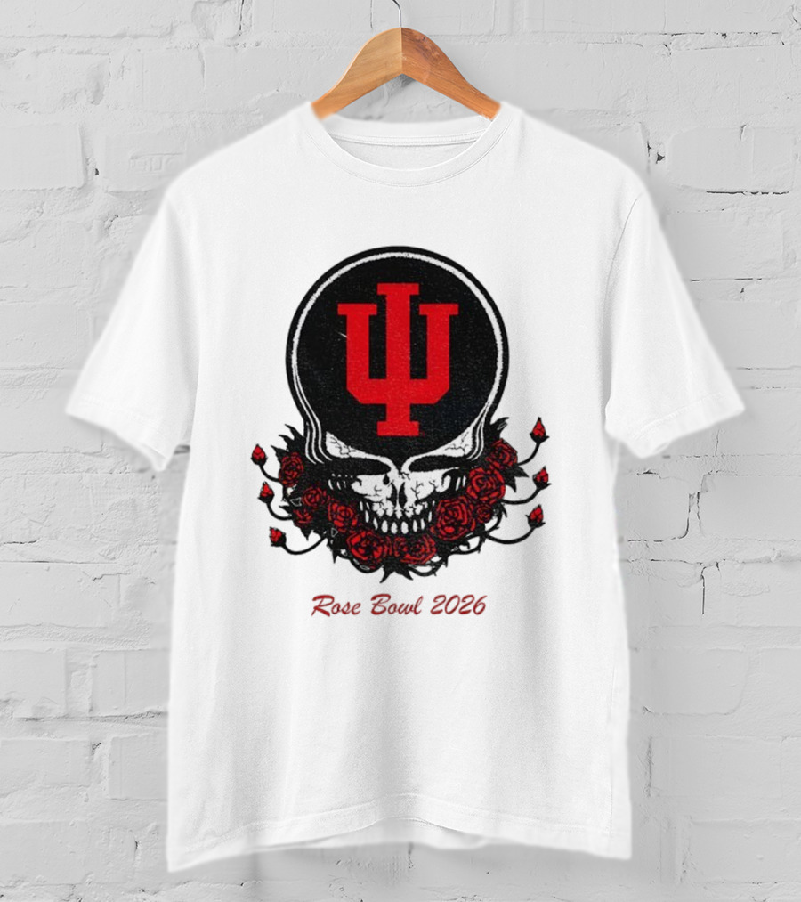 Indiana Hoosiers Skull Roses Grateful Dead Rose Bowl 2026 T-Shirt