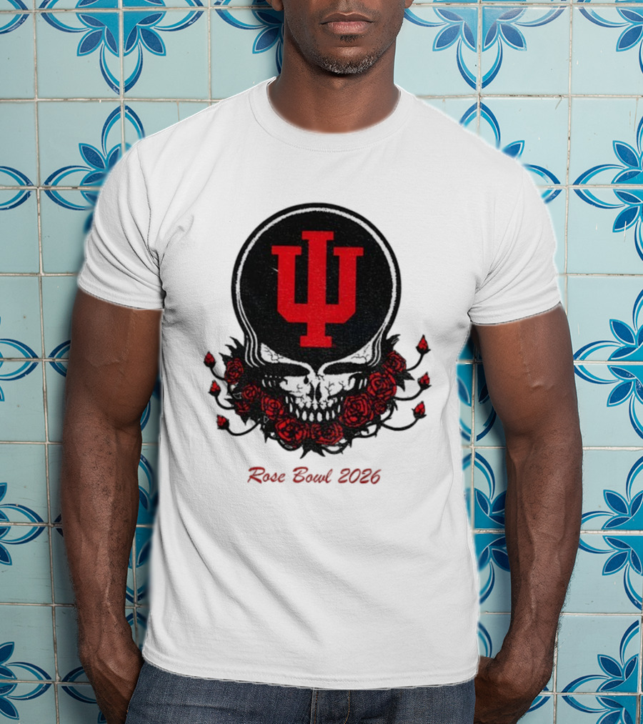 Indiana Hoosiers Skull Roses Grateful Dead Rose Bowl 2026 T-Shirt