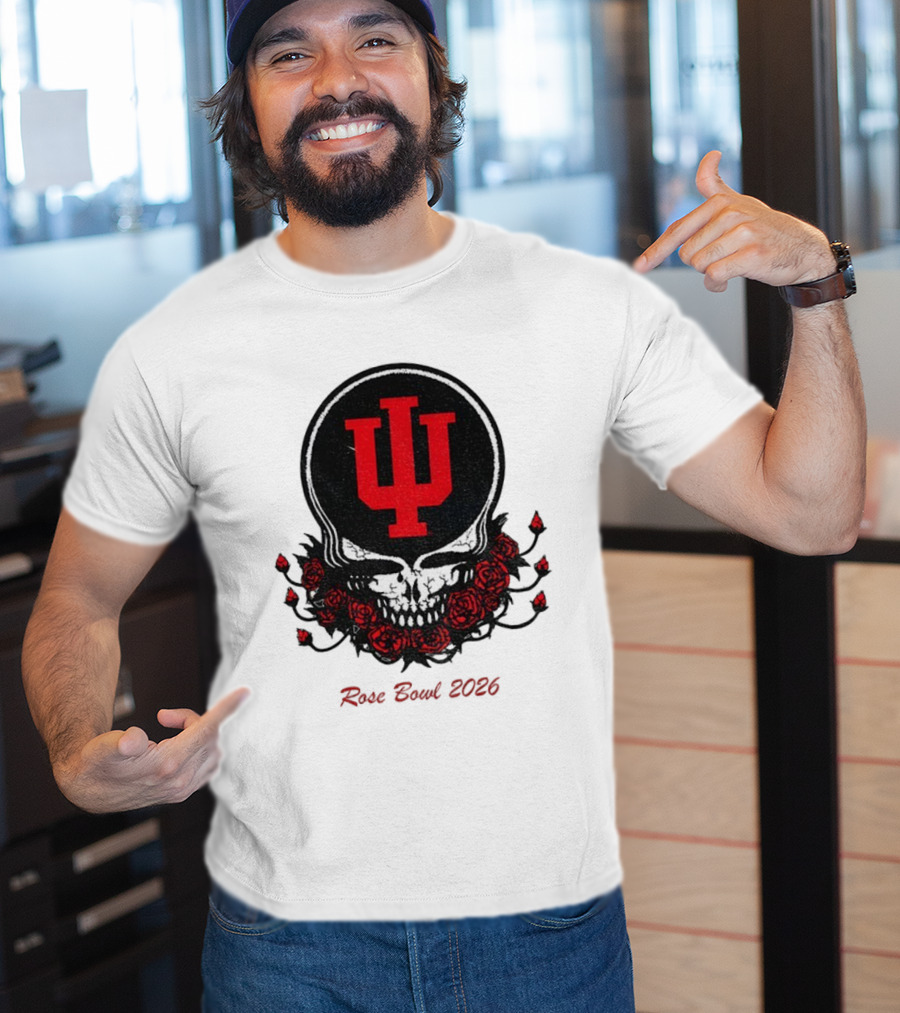 Indiana Hoosiers Skull Roses Grateful Dead Rose Bowl 2026 T-Shirt