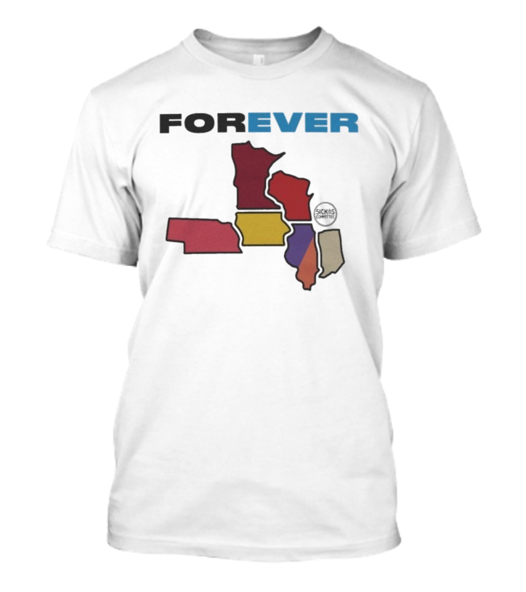 Sickos Committee Forever 9+1 Midwest Region Map T-Shirt