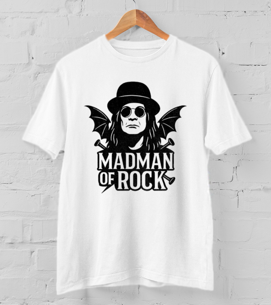 Ozzy Osbourne Madman Of Rock Wings And Hat Design T-Shirt