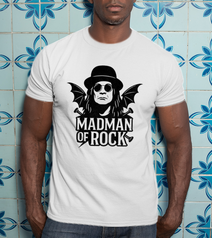 Ozzy Osbourne Madman Of Rock Wings And Hat Design T-Shirt