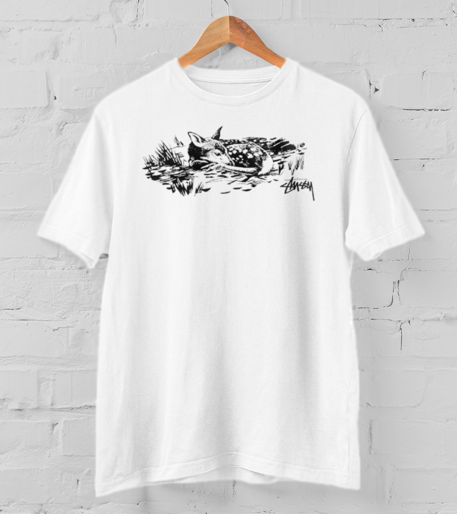 Stussy Fawn Vintage Forest Scene T-Shirt