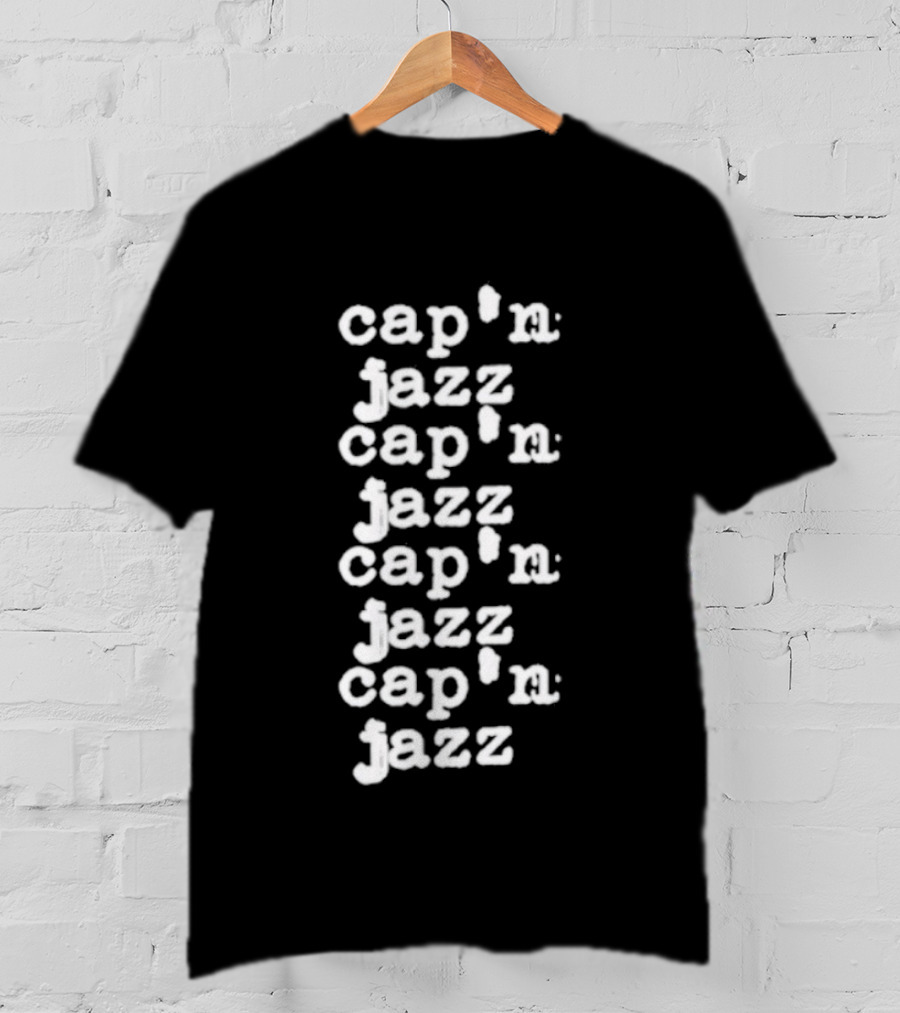 Cap'n Jazz Repeated Text Pattern T-Shirt