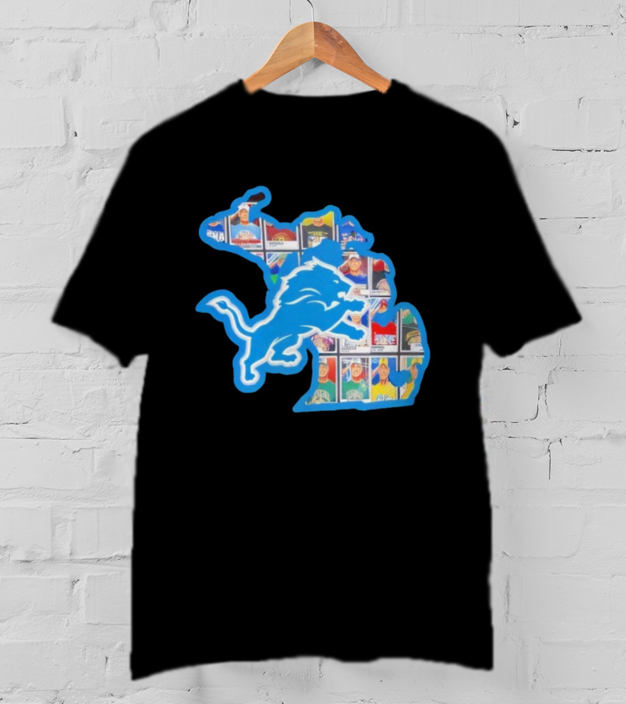 Detroit Lions John Cena Tribute Thank You For Memories Map Design T-Shirt