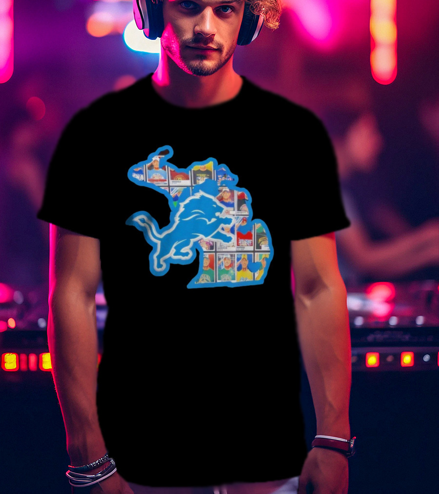 Detroit Lions John Cena Tribute Thank You For Memories Map Design T-Shirt