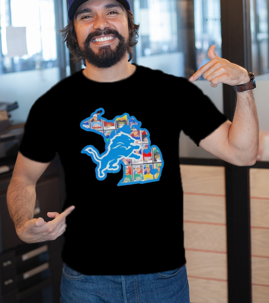 Detroit Lions John Cena Tribute Thank You For Memories Map Design T-Shirt