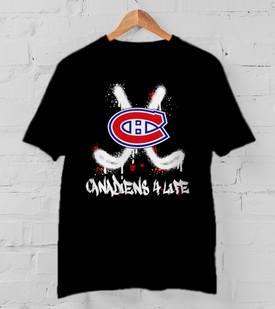 Montreal Canadiens NHL Canadiens 4 Life 2025 X Sticks Hockey T-Shirt