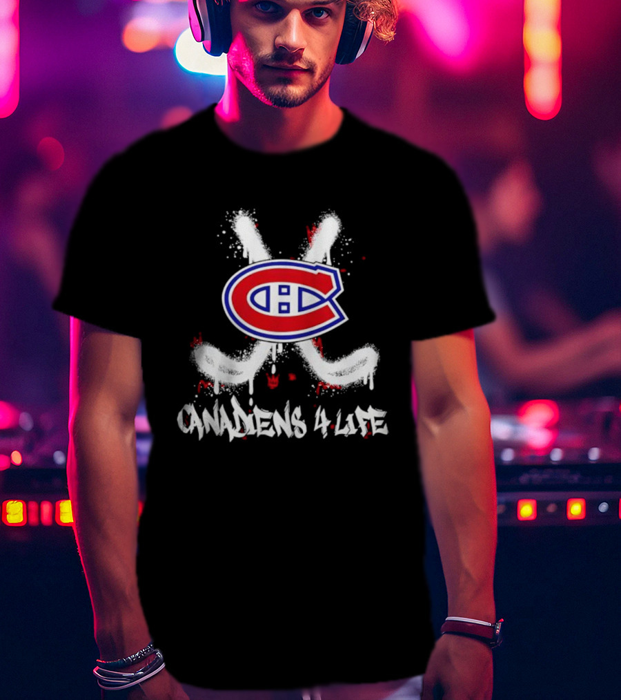 Montreal Canadiens NHL Canadiens 4 Life 2025 X Sticks Hockey T-Shirt