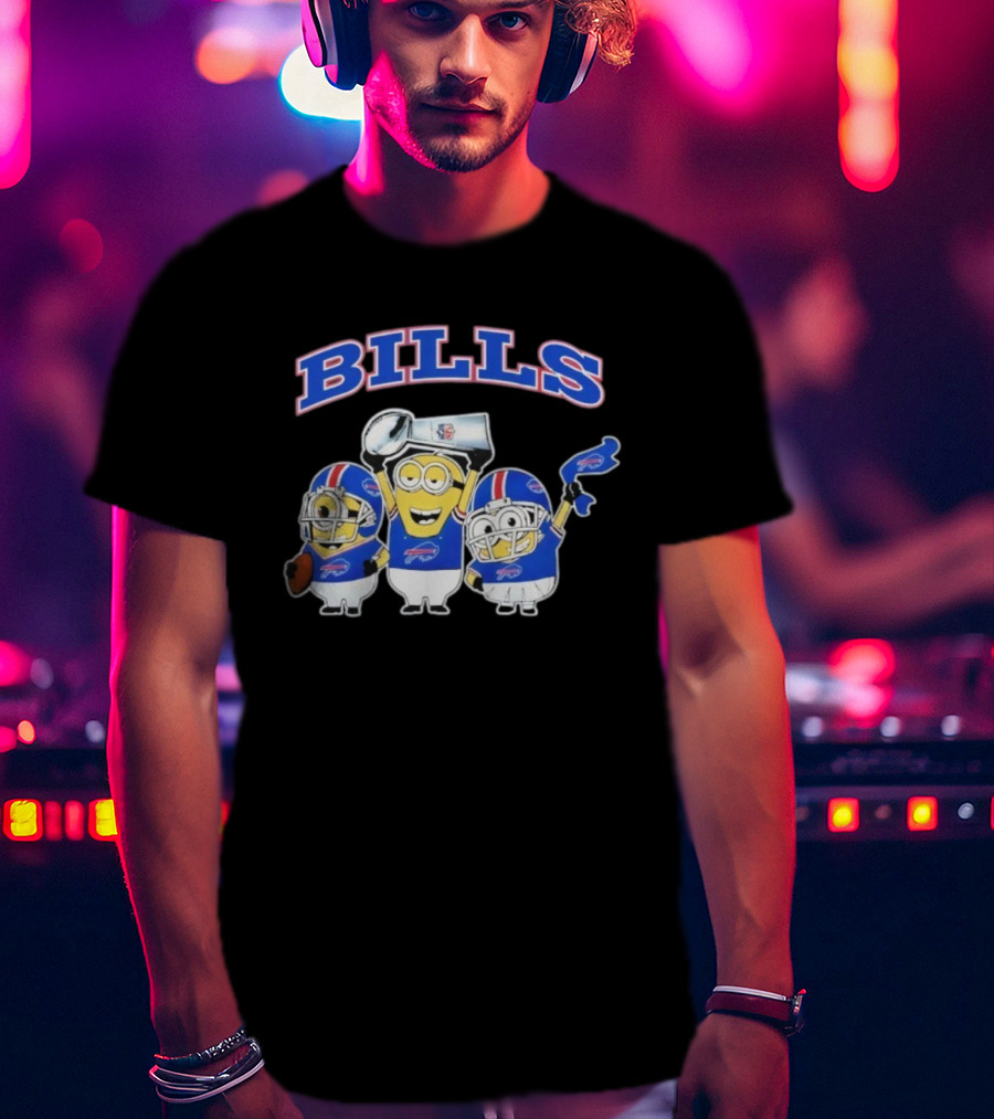 Buffalo Bills Minions Football Celebration With Trophy And Helmets T-Shirt