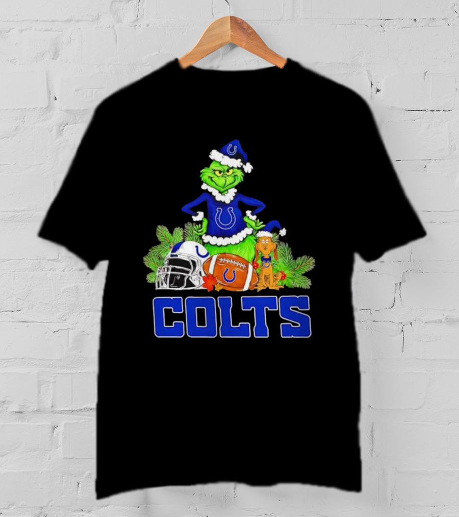 Indianapolis Colts Grinch Max Christmas Football Helmet T-Shirt
