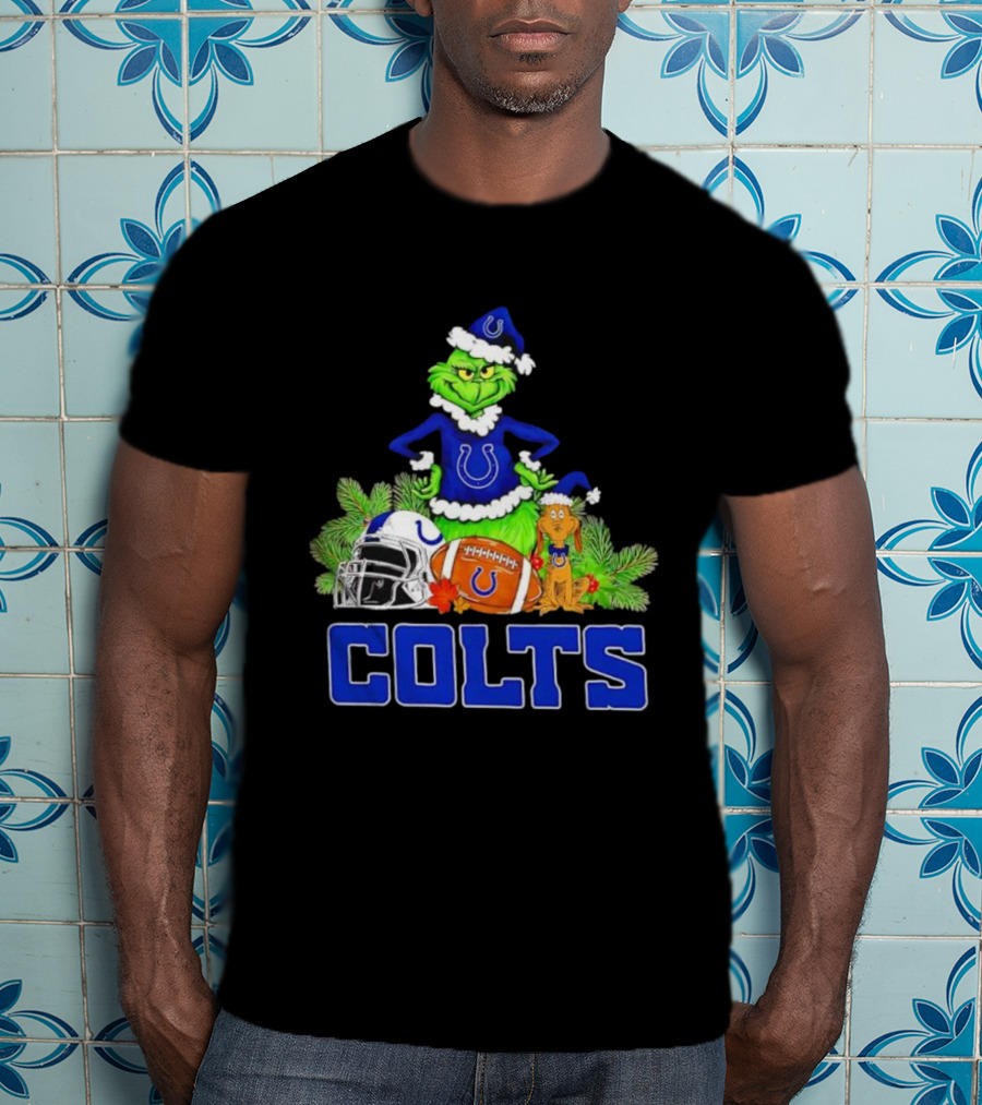Indianapolis Colts Grinch Max Christmas Football Helmet T-Shirt