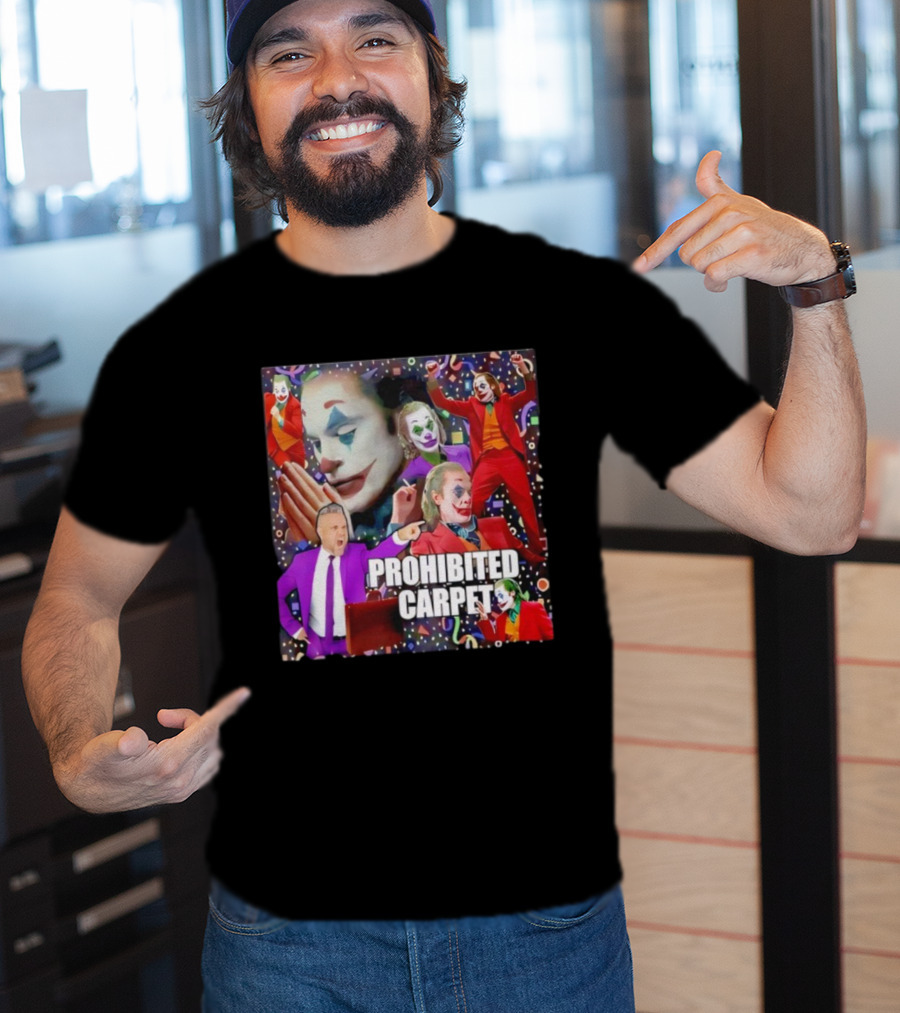 Prohibited Carpet Joker Clown Faces Confetti T-Shirt