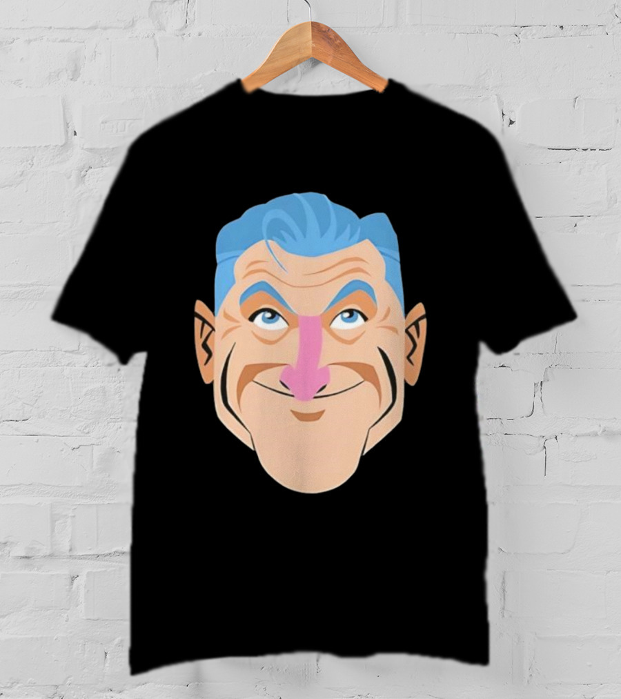 Craig Ferguson Big Head Cartoon Blue Hair Fun Illustration T-Shirt