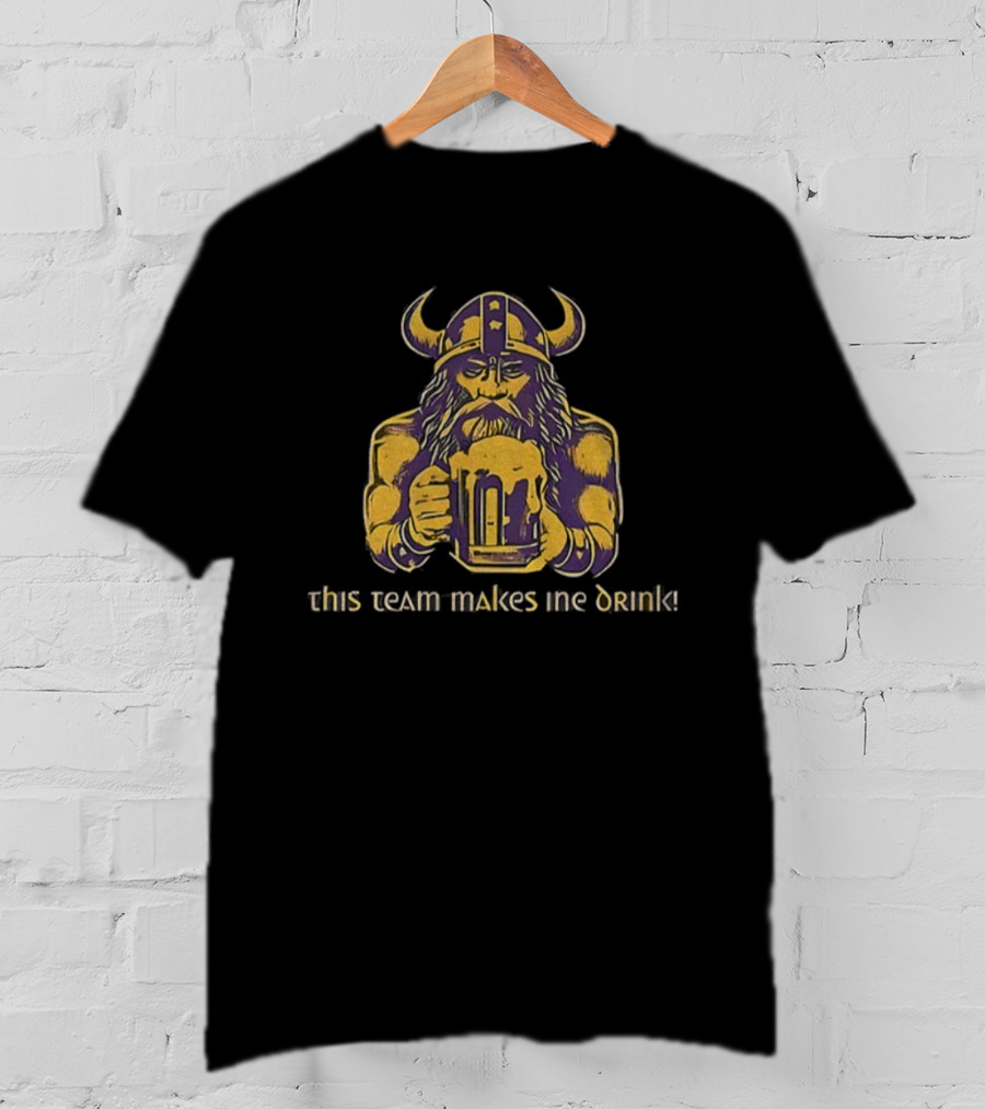 Minnesota Vikings This Team Makes Me Drink Vintage Beer Football T-Shirt