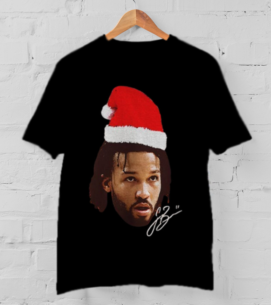 Jalen Brunson Santa Hat Ugly Christmas Signature JB2 T-Shirt