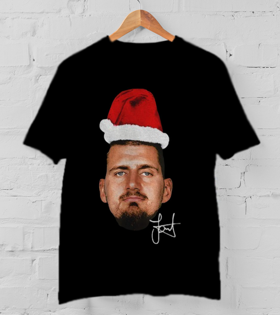 Nikola Jokic Santa Hat Christmas Denver Nuggets T-Shirt