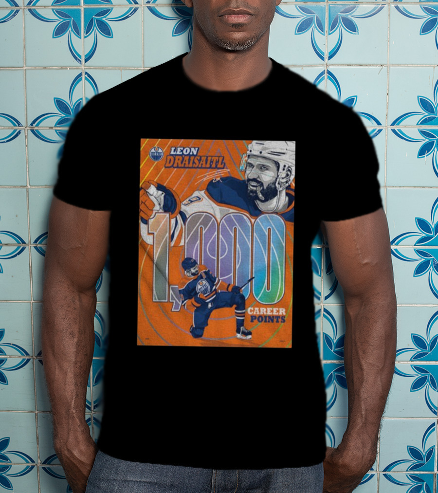 Leon Draisaitl Edmonton Oilers 1000 Career Points NHL Hockey T-Shirt
