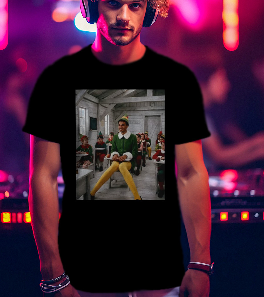 Victor Wembanyama As Elf With Spurs Christmas Theme In Classroom T-Shirt