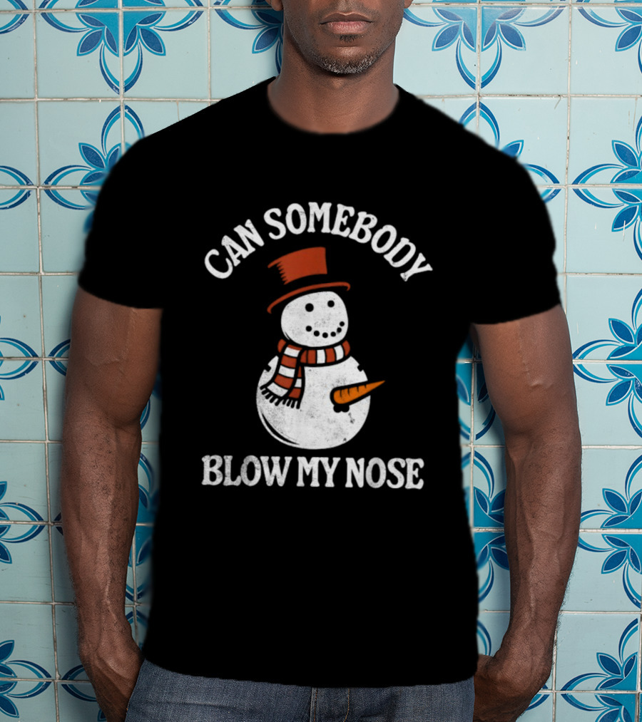 Can Somebody Blow My Nose Funny Snowman Christmas T-Shirt