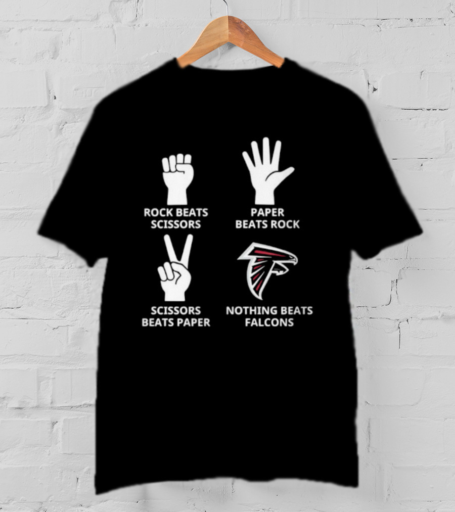 Atlanta Falcons Nothing Beats Rock Paper Scissors T-Shirt
