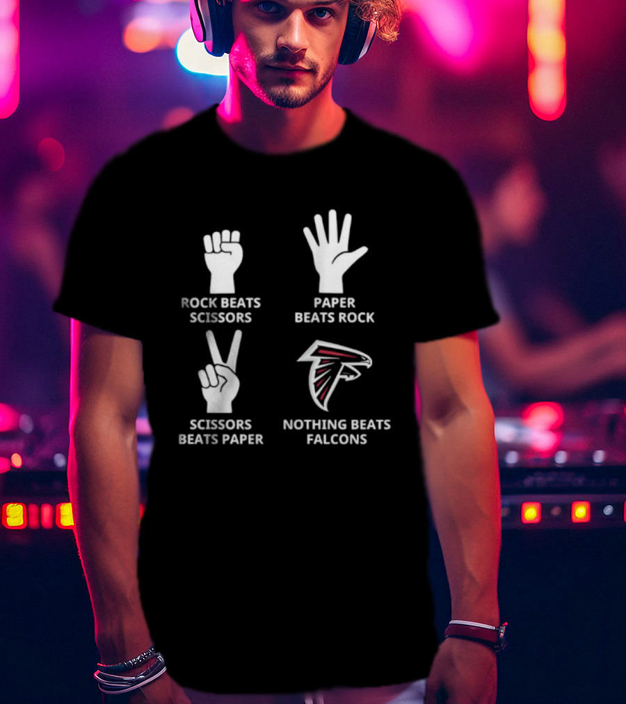 Atlanta Falcons Nothing Beats Rock Paper Scissors T-Shirt
