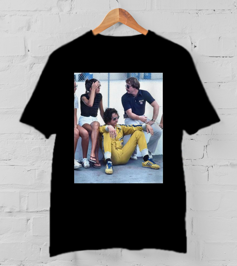 NASCAR Winston Cup Series Retro Dale Earnhardt Pit Road Style Yellow Jumpsuit With Adidas Sneakers T-Shirt