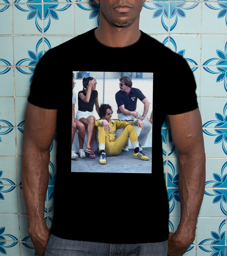 NASCAR Winston Cup Series Retro Dale Earnhardt Pit Road Style Yellow Jumpsuit With Adidas Sneakers T-Shirt