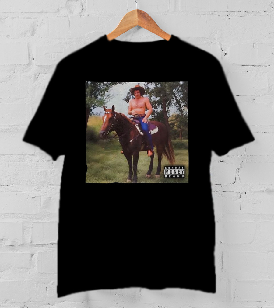 Dale Earnhardt Cowboy On Horseback Sunday Money Brand Retro T-Shirt